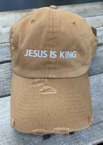 Jesus is King baseball hat~christian baseball hat~Jesus~christian apparel~embroidered~faith apparel