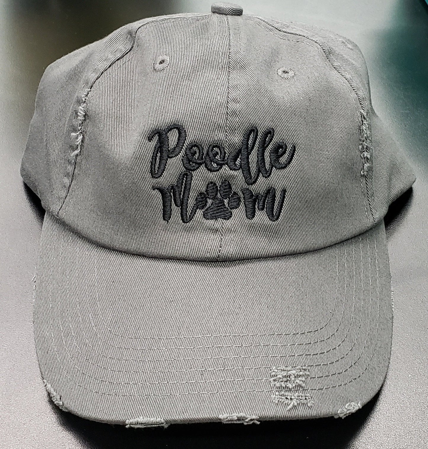 Dog Mom Distressed Baseball Hat Custom Poodle Boykin Pitbull Adjustable Metal Back Multiple Colors