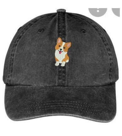 Corgi Baseball Hat~ Dad Hat~Pigment Dyed Hat-Dog Hat