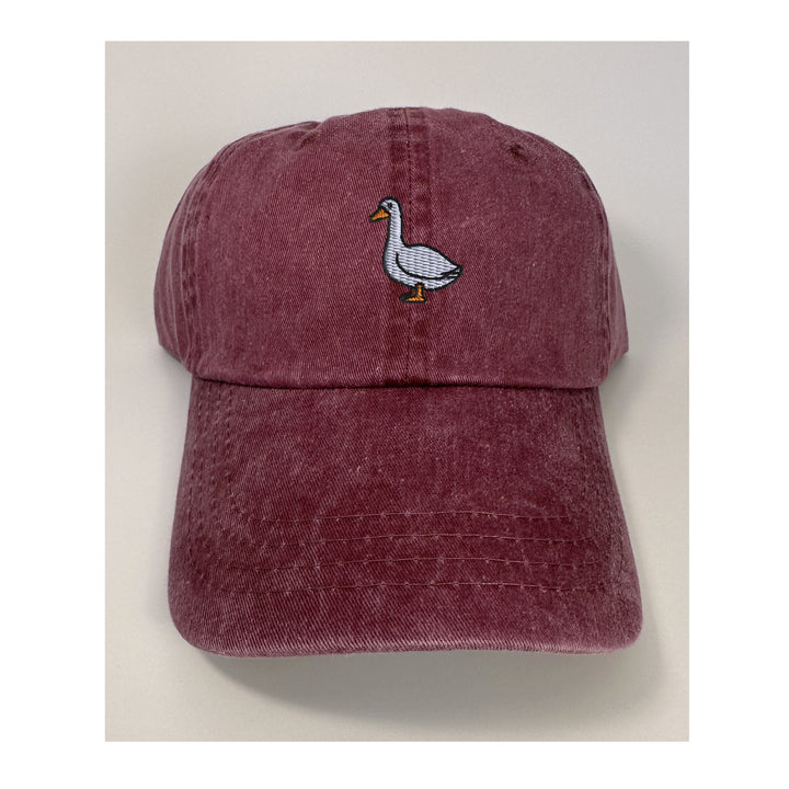 Maroon Pigment Dyed Goose Dad Hat~ baseball hat~bird