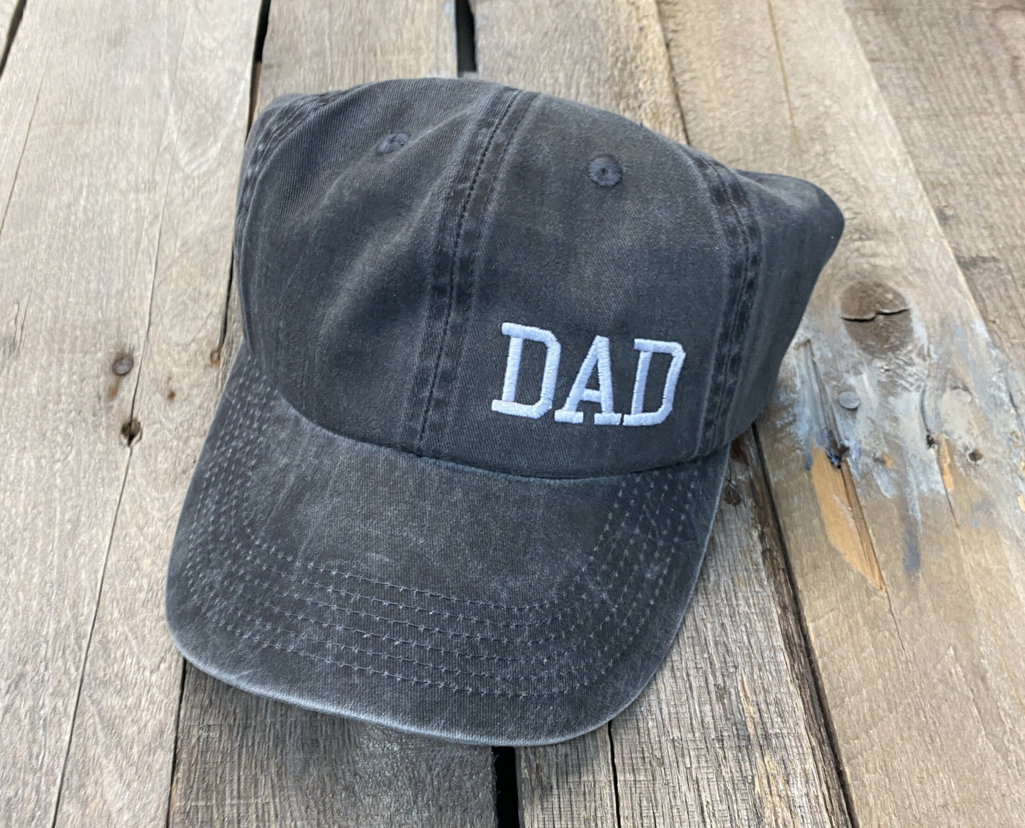 Pigment dyed Dad embroidered hat~side placement-Mom~expecting~father to be