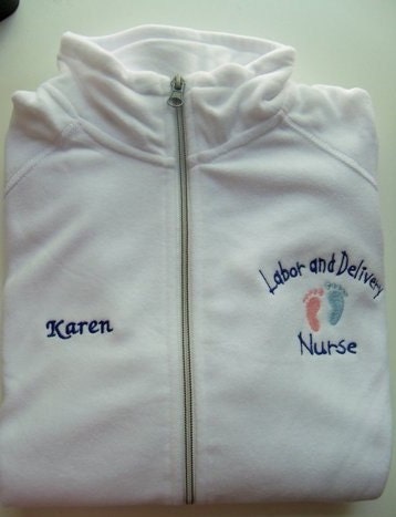 Labor and Delivery Nurse Embroidered Fleece Jacket