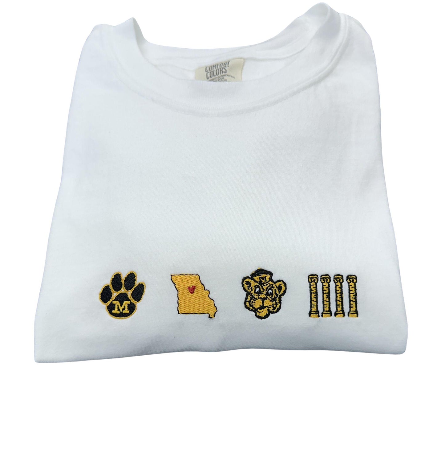 Mizzou Comfort Colors Icon Tee~Tigers~Columns~MIZ-ZOU t shirt, embroidered
