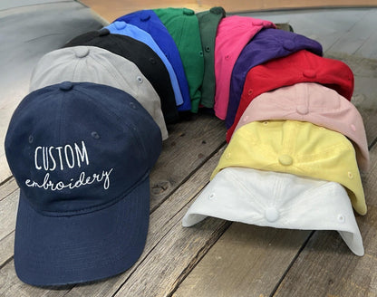 Custom Text Hat, Baseball Hat, Custom Embroidered hat, dad hat, unisex, Bachelorette, group hats, bridesmaid gift,  personalized text hat