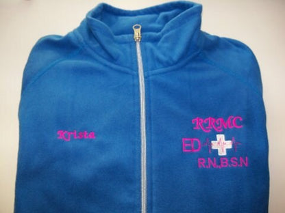 Personalized Fleece Jacket Nurse Registered ER OB Nicu Pediatrics Ortho Tech
