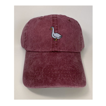 Goose baseball hat~vintage blush distressed hat~bird~honk~lt pink