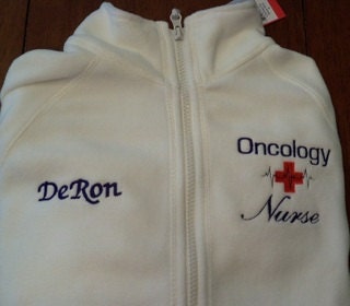Registered Nurse Embroidered Fleece Jacket NICU  ER Nurse White Fleece Baby Oncology