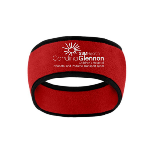 Fleece Headband Ear Warmer w/Cardinal Glennon Transport Team Logo